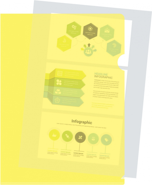 Папка-уголок Buro -E120BU/YEL тисненый A4 пластик 0.12мм желтый