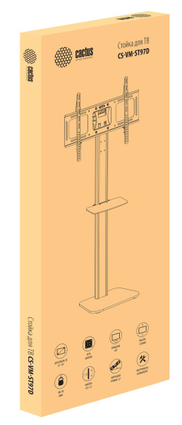 Стойка для телевизора Cactus CS-VM-ST97-D черный 37"-70" макс.68кг напольный