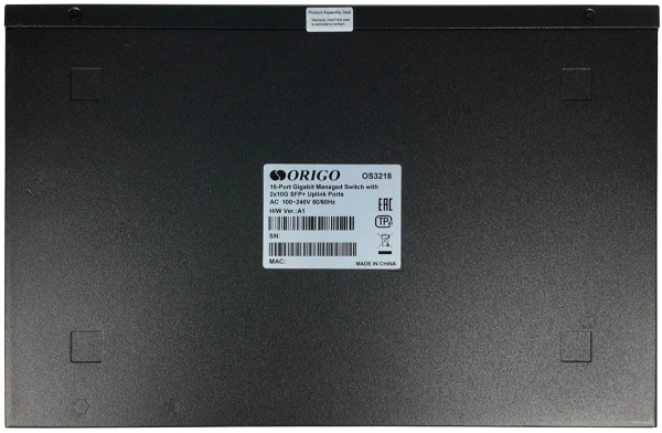Коммутатор Origo OS3218 OS3218/A1A (L2) 16x1Гбит/с 2SFP+ управляемый