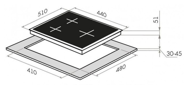 Газовая варочная поверхность Maunfeld EGHG.43.33CB2\G черный