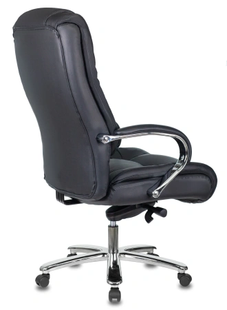 Кресло руководителя Бюрократ T-9925SL черный кожа крестов. металл хром
