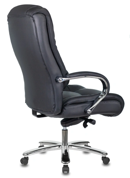 Кресло руководителя Бюрократ T-9925SL черный кожа крестов. металл хром