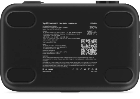 Электростанция портативная TopON Home TOP-H300 64000mAh 1.5A QC3.0/PD3.0 4xUSB черный/серый (103760)