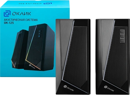Колонки Оклик OK-125 2.0 черный 12Вт