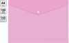 Конверт на кнопке Бюрократ Pastel -PKPAST/PINK A4 пластик 0.18мм розовый