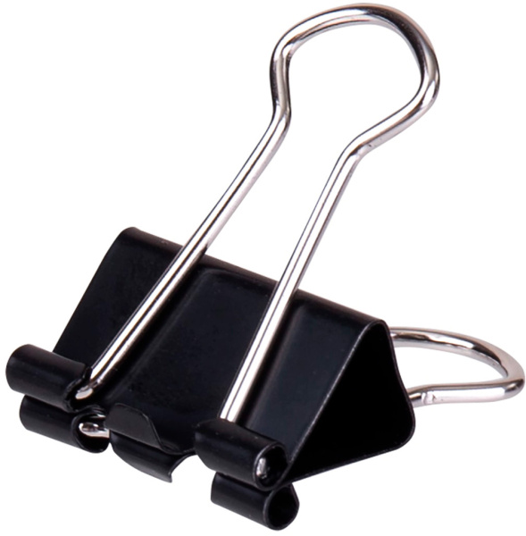 Зажимы Deli E38565 металл 19мм черный (упак.:12шт) картонная коробка