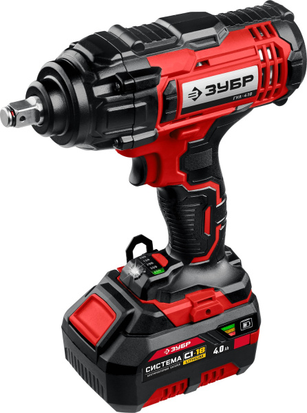 Гайковерт Зубр ГУЛ-410-41 аккум. патрон:квад.1/2" (кейс в комплекте)