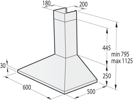 Вытяжка каминная Gorenje Classico WHC63CLB антрацит управление: кнопочное (1 мотор)