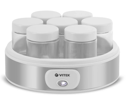 Йогуртница Vitek VT-2601 18Вт 7б. 200мл серый/белый