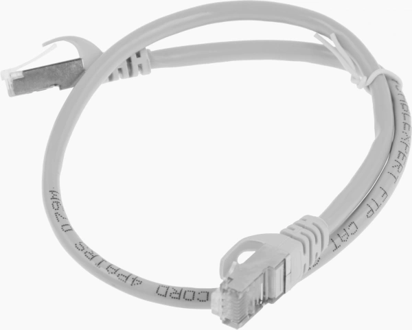 Патч-корд PP6-0.5M 10000G FTP 4 пары cat6 CCA molded 0.5м серый RJ-45 (m)-RJ-45 (m)