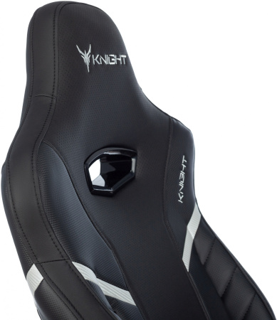Кресло игровое Knight Thunder 5X черный эко.кожа крестов. металл