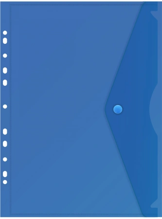 Конверт на кнопке Бюрократ -PK880 A4 с перфорац. по длинной стороне пластик 0.18мм ассорти