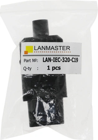 Вилка Lanmaster LAN-IEC-320-C19 IEC 60320 C19 16A 250V black