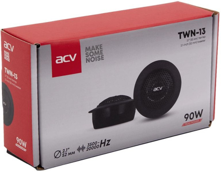 Колонки автомобильные ACV TWN-13 90Вт 91дБ 4Ом 2.8см (ком.:2кол.) твитер однополосные