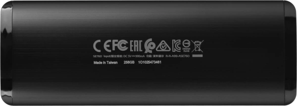 Накопитель SSD A-Data USB-C 256Gb ASE760-256GU32G2-CBK SE760 1.8" черный