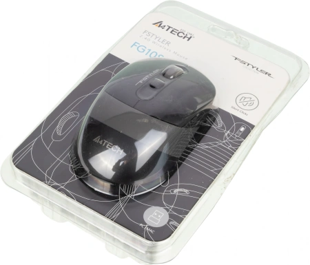 Мышь A4Tech Fstyler FG10S черный/серый оптическая (2000dpi) silent беспроводная USB для ноутбука (4but)