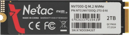 Накопитель SSD Netac PCIe 4.0 x4 2TB NT01NV7000Q-2T0-E4X NV7000Q M.2 2280