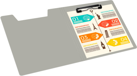 Папка клип-борд Бюрократ -PD602GREY A4 пластик 1.2мм серый с крышкой