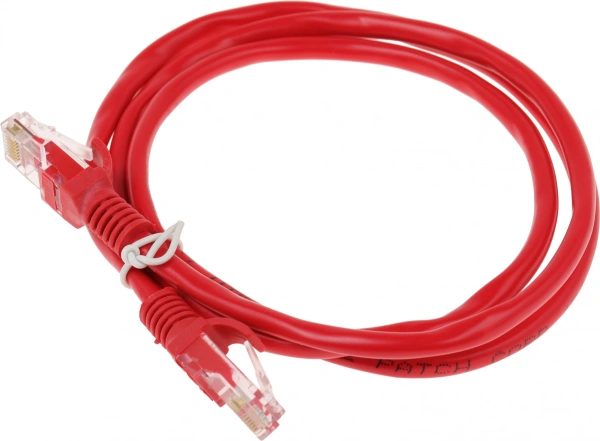Патч-корд PP12-1M/R 1000G UTP 4 пары cat5E CCA molded 1м красный RJ-45 (m)-RJ-45 (m)
