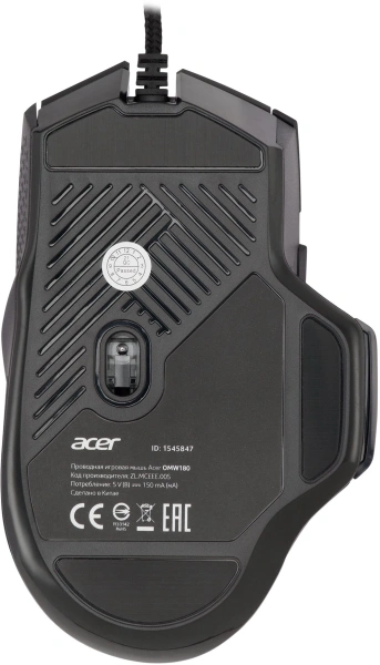 Мышь Acer OMW180 черный оптическая (6400dpi) USB (9but)