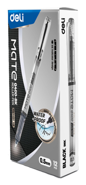 Ручка роллер Deli EQ400-BK черн. черн. линия 0.5мм