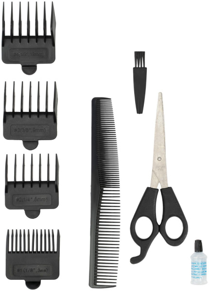 Машинка для стрижки Galaxy Line GL4108 черный 15Вт (насадок в компл:4шт)