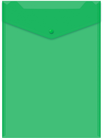 Конверт на кнопке Бюрократ -PK875/1 A4 верт. пластик 0.18мм ассорти