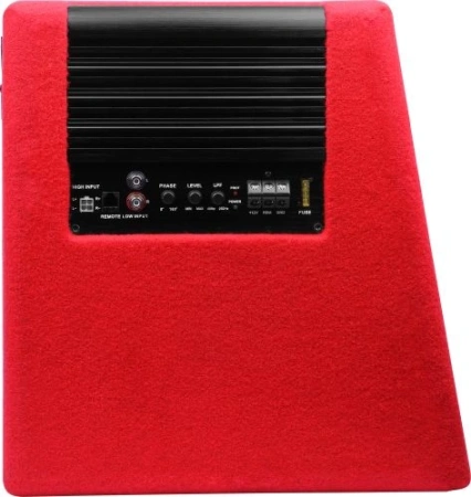 Сабвуфер автомобильный Ural АС-У12А КРАСНЫЙ 300Вт активный (30см/12")