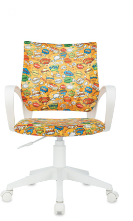 Кресло детское Бюрократ BUROKIDS 1 W оранжевый бэнг крестов. пластик пластик белый