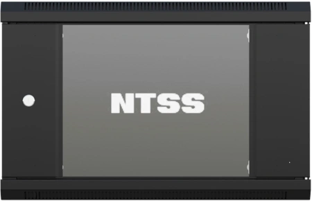 Шкаф коммутационный NTSS (NTSS-W6U6060GS-BL) настенный 6U 570x600мм пер.дв.стекл 60кг черный 19.5кг