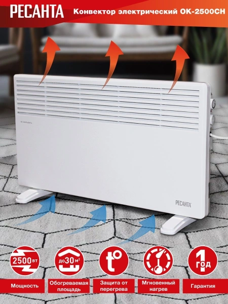 Конвектор Ресанта ОК-2500СН 2500Вт белый