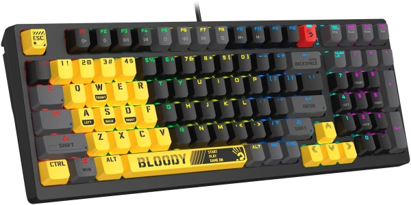 Клавиатура A4Tech Bloody S98 Sports Lime BLMS Plus механическая желтый/серый USB for gamer LED (S98