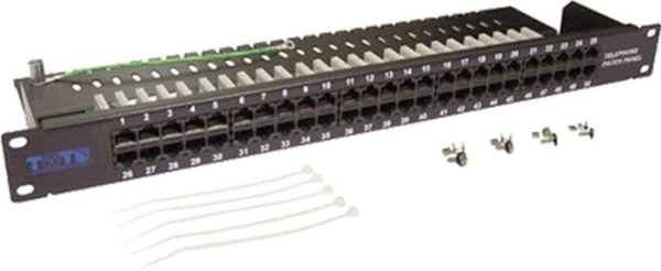 Патч-панель TWT (TWT-PP50TEL12) телефонная. 19". 1U. 50 портов RJ-12