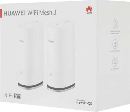 Бесшовный Mesh роутер Huawei Mesh 3 WS8100-22 (53039180) AX3000 10/100/1000BASE-T белый (упак.:2шт)