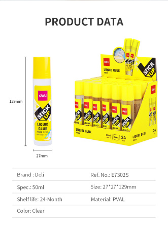 Клей жидкий Deli E7302S 50мл прозрачный
