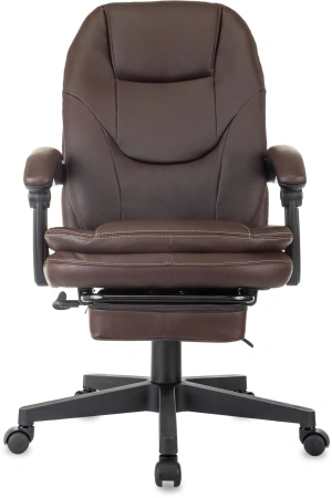 Кресло руководителя Бюрократ CH-868N-BF коричневый эко.кожа крестов. пластик подст.для ног