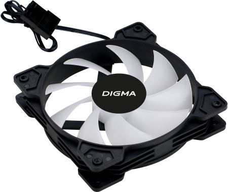 Вентилятор для корпуса Digma DFAN-FRGB1 RGB 120х120x25 черный 3-pin 4-pin (Molex) 23дБ Ret