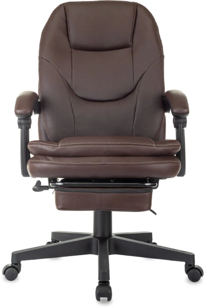 Кресло руководителя Бюрократ CH-868N-BF коричневый эко.кожа крестов. пластик подст.для ног