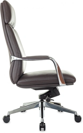 Кресло руководителя Бюрократ _VEGA коричневый кожа крестов. алюминий