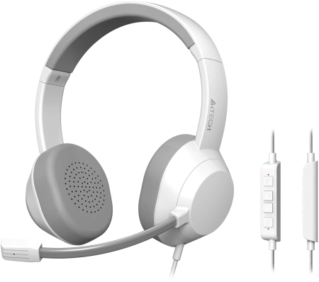 Наушники с микрофоном A4Tech FH150U белый 2м накладные USB (FH150U WHITE)