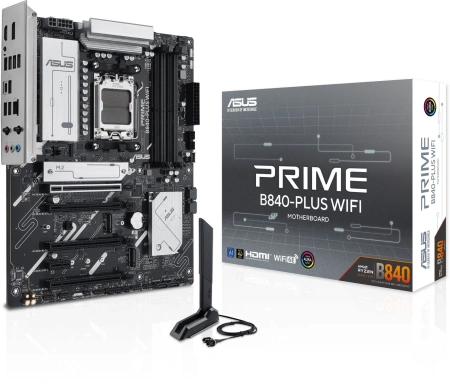 Материнская плата Asus PRIME B840-PLUS WIFI SocketAM5 AMD B840 4xDDR5 ATX AC`97 8ch(7.1) 2.5Gg RAID+HDMI+DP