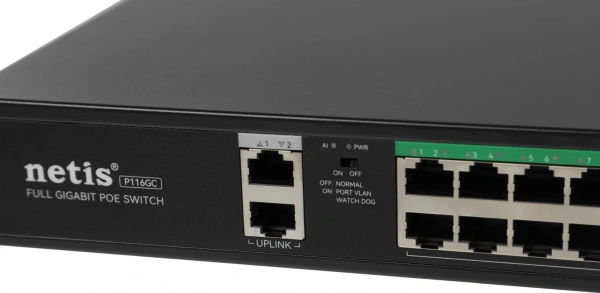 Коммутатор Netis P116GC (L2) 18x1Гбит/с 16PoE+ 240W неуправляемый