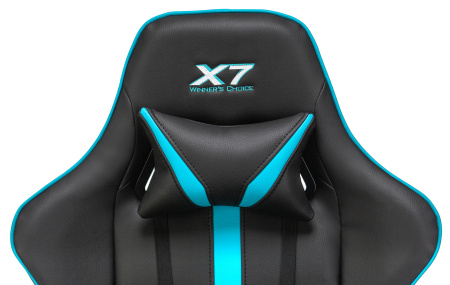 Кресло игровое A4Tech X7 GG-1200 черный/голубой эко.кожа крестов. пластик
