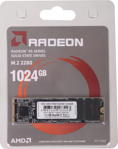 Накопитель SSD AMD SATA III 1Tb R5M1024G8 Radeon M.2 2280