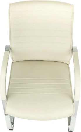 Кресло Бюрократ T-8010-LOW-V слоновая кость эко.кожа полозья