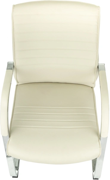 Кресло Бюрократ T-8010-LOW-V слоновая кость эко.кожа полозья