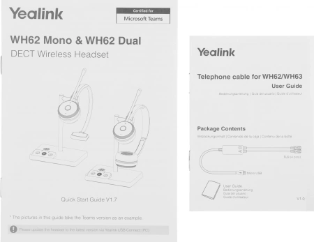 Гарнитура беспроводная Yealink WH62 Dual UC черный