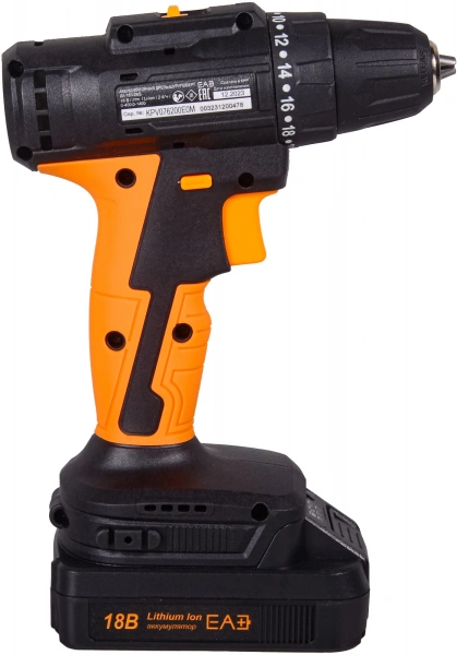 Дрель-шуруповерт Вихрь ДА-18Л-2К/Б аккум. патрон:быстрозажимной (кейс в комплекте) (72/14/22)