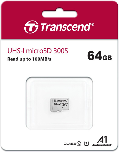 Флеш карта microSDXC 64Gb Class10 Transcend TS64GUSD300S w/o adapter