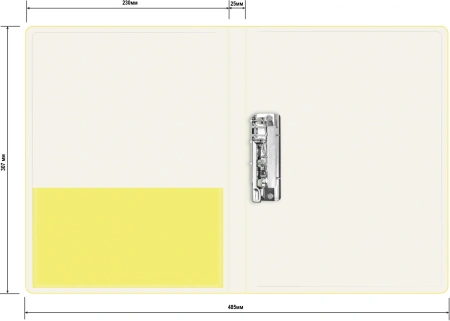 Папка метал.зажим Бюрократ Double Neon DNE07CYEL A4 пластик 0.7мм кор.27мм карм.прод.внут. желтый
